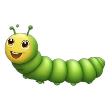 cute caterpillar from the side in movement sticker