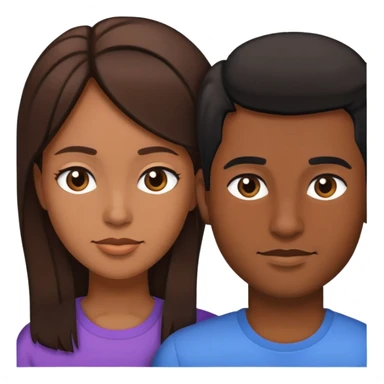 Same sex couple, brown hair and black hair sticker