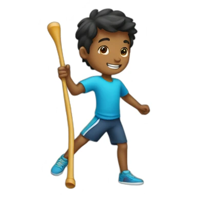 boy twirling baton sticker