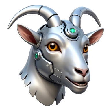 A Cyborg Goat head sticker