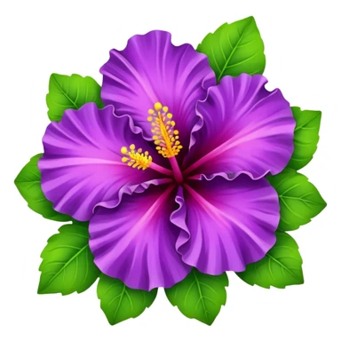 purple hibiscus with leaves sticker