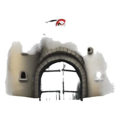 castle drawbridge with "NO ENTRY" sign sticker