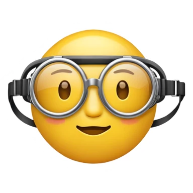 Tired emoji with goggles sticker