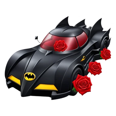 Batmobile with roses sticker