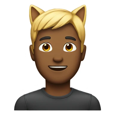 man with cat ears sticker