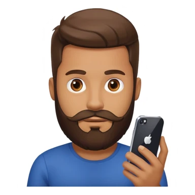 bold man with beard speaking on an iPhone sticker