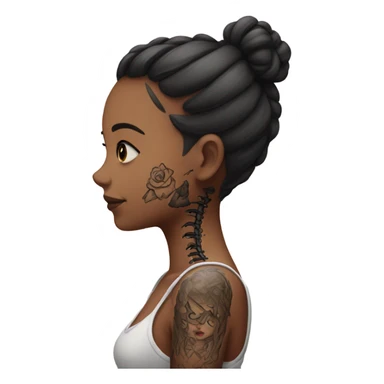 girl with spine tattoo sticker