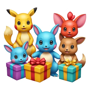 pokemans giving each other things sticker