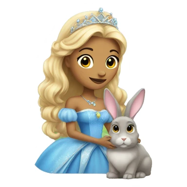 Princess with a bunny sticker