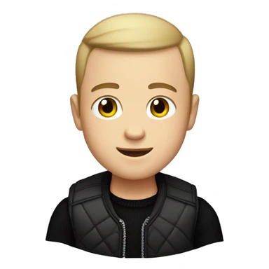 White boy with buzz cut in black sweater vest sticker