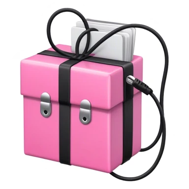 Pink Gift with black cable binders  sticker