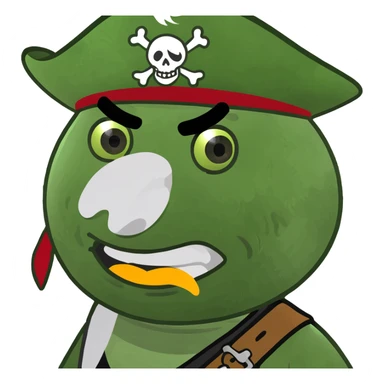 injured pirate meme emoji style with wooden leg sticker