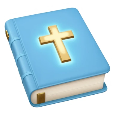 a pastel baby blue bible glowing  sticker