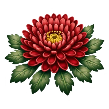 chrysanthemum flower red tattoo sticker