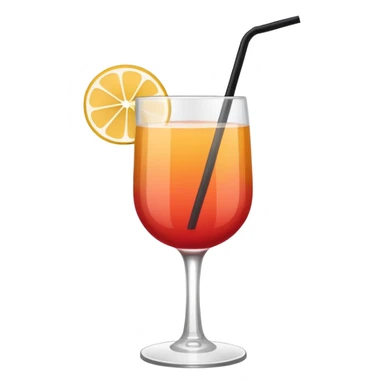 Minimalistic flat vector icon, iOS style, thin black contour on white background. Cocktail glass with a straw. Clean, no text, no shadows. sticker