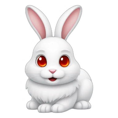 cartoon white rabbit with red eyes sticker