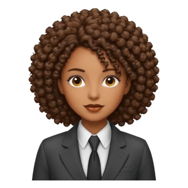 curly-haired black woman in a suit sticker