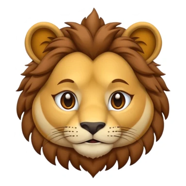 As un emoji de un león haciendo cara de malo con la melena un poco larga sticker