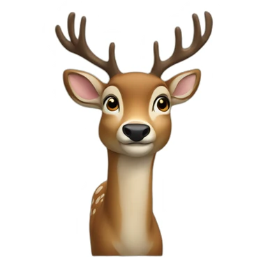 A deer with his hand up  sticker