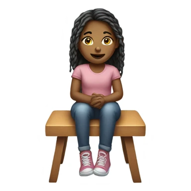 realistic portrait of a girl sitting on a chair sticker