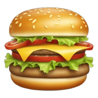 Realistic hamburger illustration on white background sticker