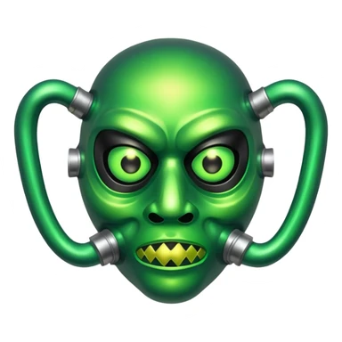 glitter green toxic mask sticker