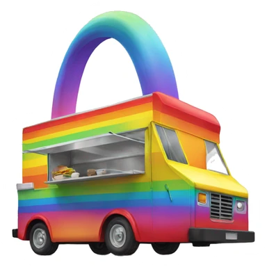 Rainbow food truck sticker