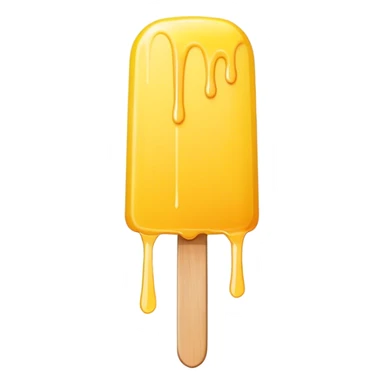 Long thing yellow popsicle with rounded top and dripping  sticker