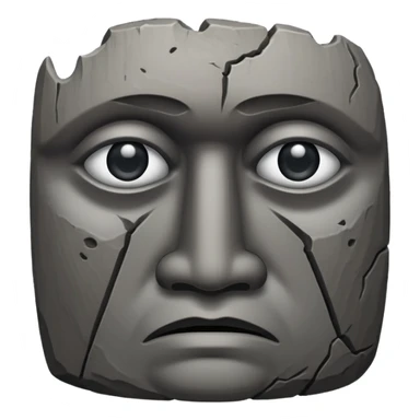 the easter island stone guy with a tear in its eye sticker