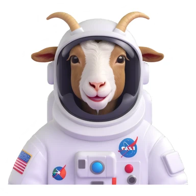 goat astronaut with helmet sticker