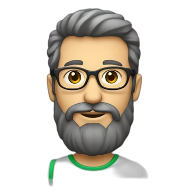 un homme d'une cinquantaine d'années barbu avec des lunettes vertes sticker