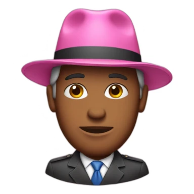 Politician with pink hat sticker