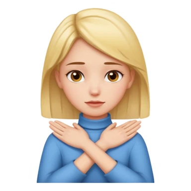 hands crossed holding neck girl sticker