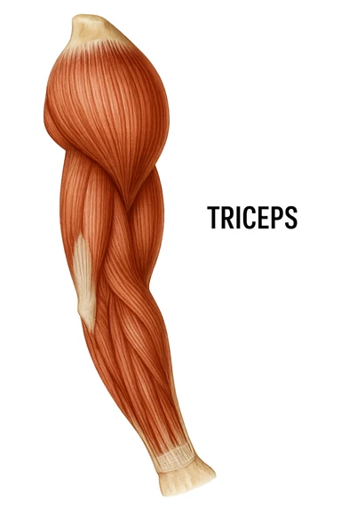 tricipite visto anatomicamente  sticker