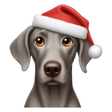 Weimaraner wearing a Christmas hat  sticker