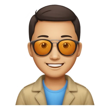 Photorealistic Chinese tourist wearing sunglasses sticker