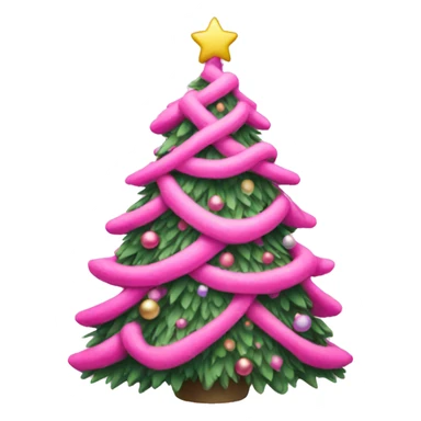Pink Christmas tree sticker