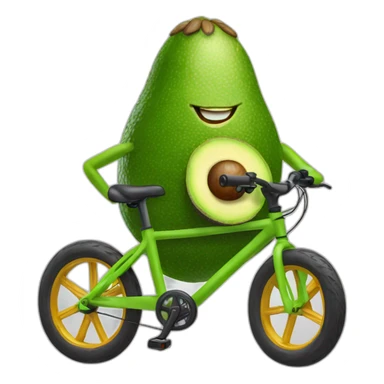 Anthropomorphic avocado on a MTB bike sticker