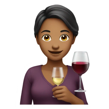 smiling girl with wine glass sticker