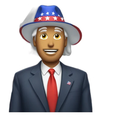 Donald trum wearing a maga hat sticker