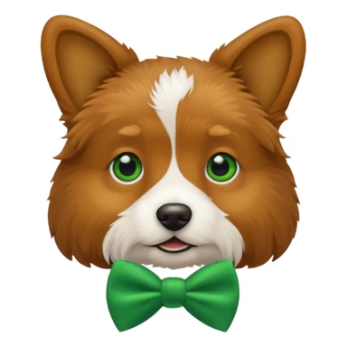 dog with a green bow tie sticker