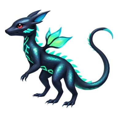 Colorful Neon Exotic Salandit-Aurorus-Umbreon-Fakémon-hybrid-creature (full body)  sticker