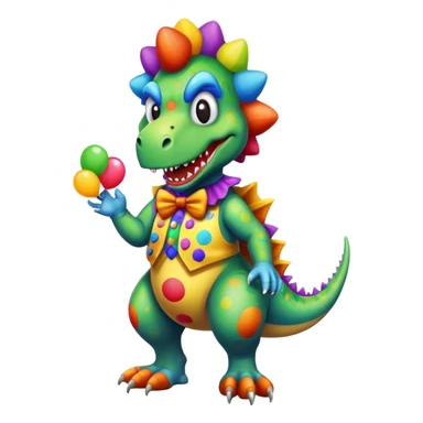 dinosaur clown  sticker