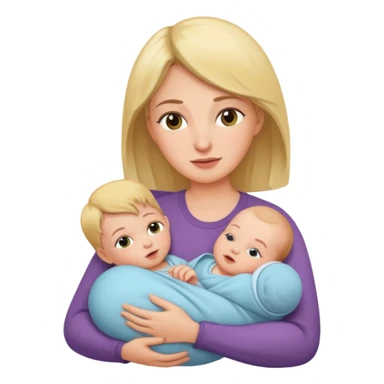 mother with one newborn baby sticker