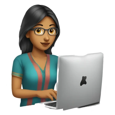 computer programmer indian Girl with computer sticker
