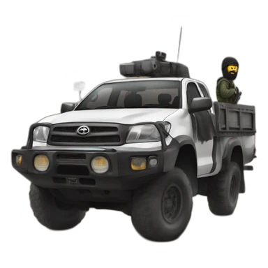 terrorists in toyta hilux truck sticker