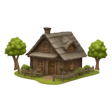 Little wooden cottage sticker