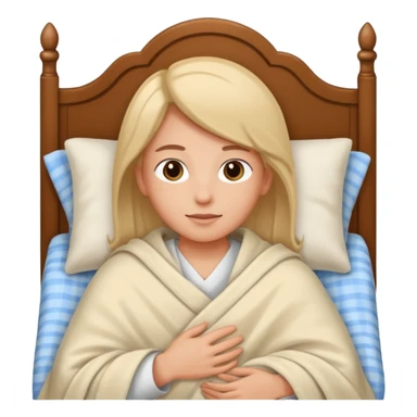 Person resting on a bed sticker