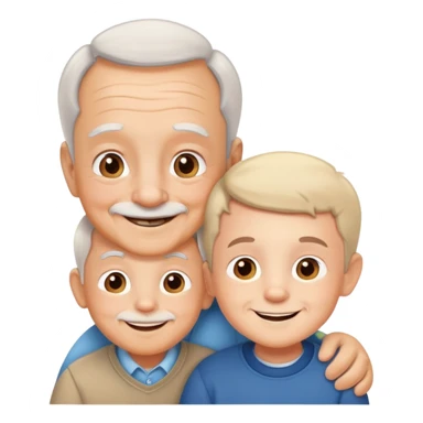 small kid with grandpa, smiling together, warm and friendly sticker