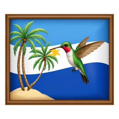 colibris , drapeau de la martinque,Plamier, sticker